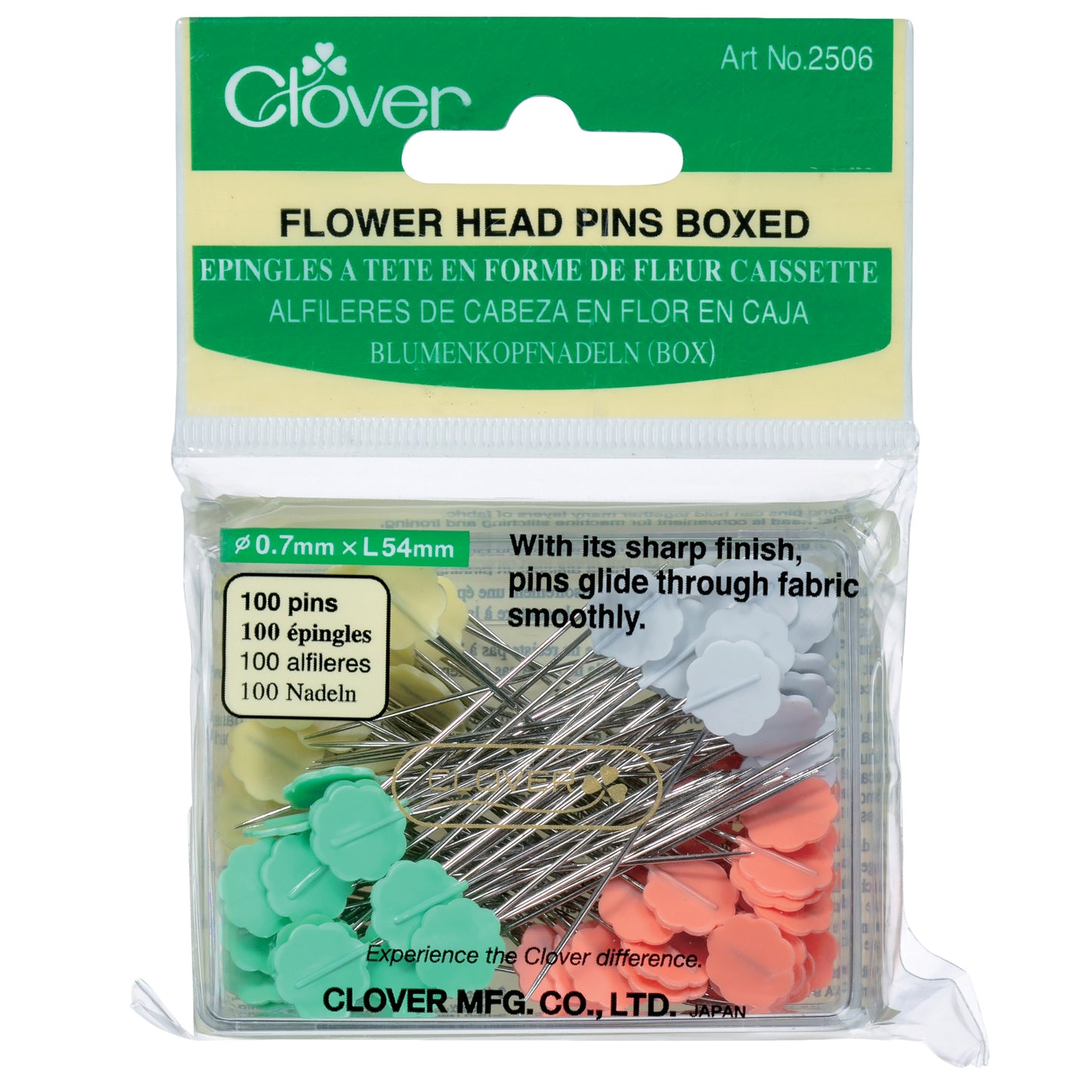 Clover Flower Head Pins (Boxed)