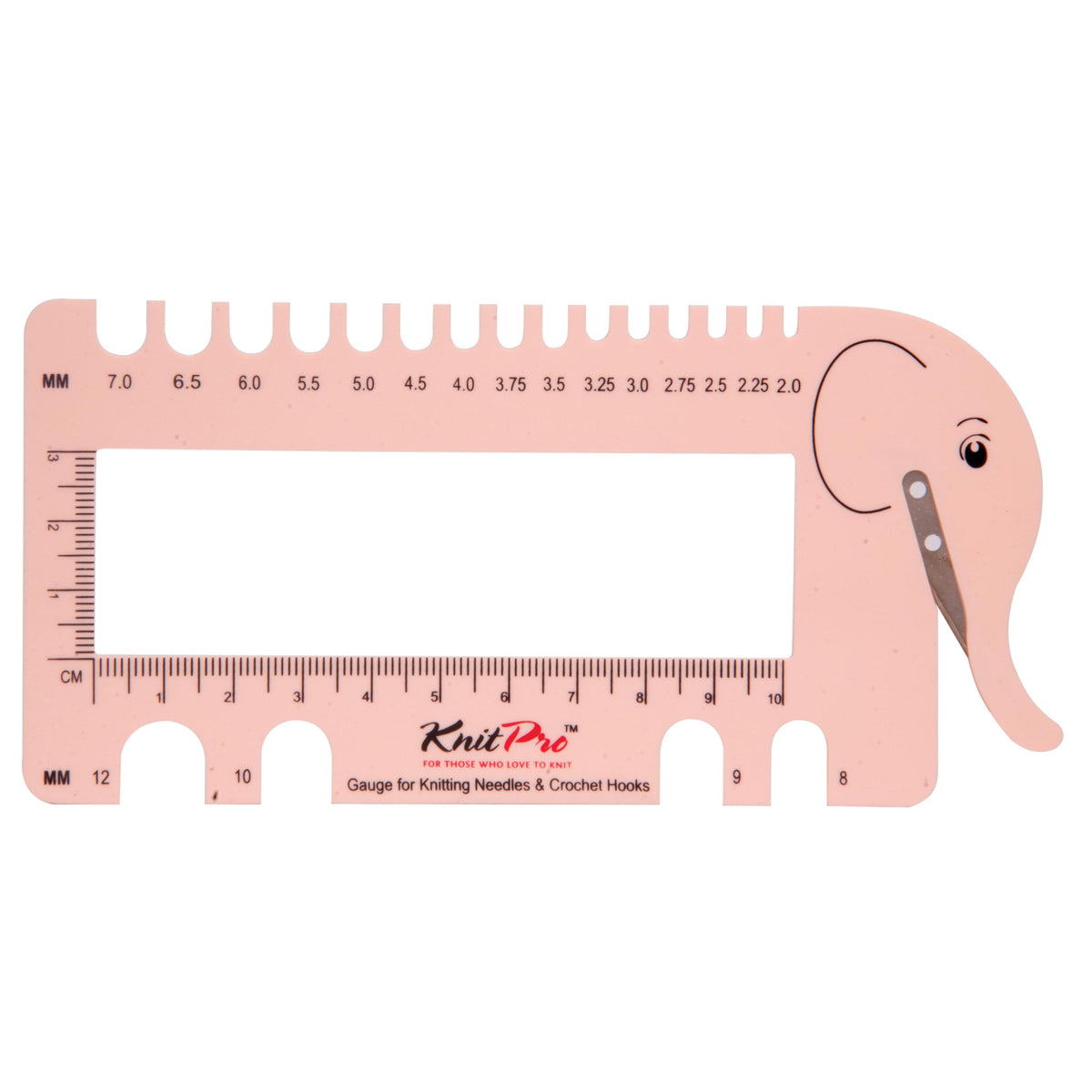 Knit Pro Knitting Pin & Crochet Hook Gauge with Yarn Cutter