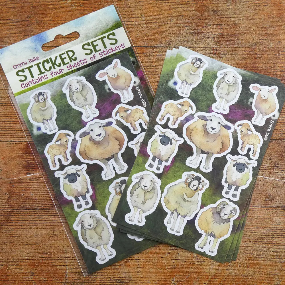 Emma Ball - Felted Sheep Sticker set (4 Sheets)