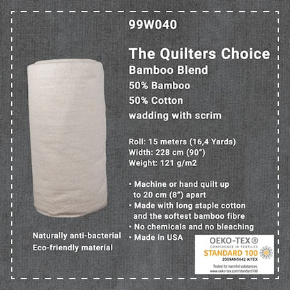 The Quilters Choice from Stoffabrics - Bamboo Blend Wadding