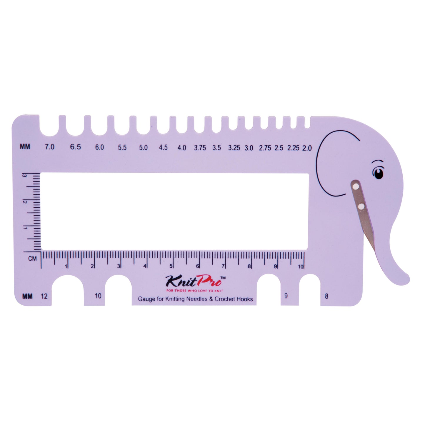 Knit Pro Knitting Pin & Crochet Hook Gauge with Yarn Cutter